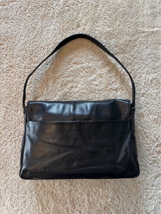 Borsa Postina Vera Pelle Nera Vintage