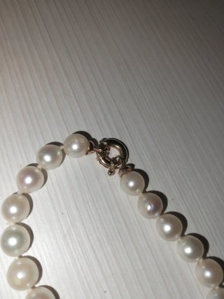 Pulsera Perlas Cultivadas Broche Chapado Oro de 18