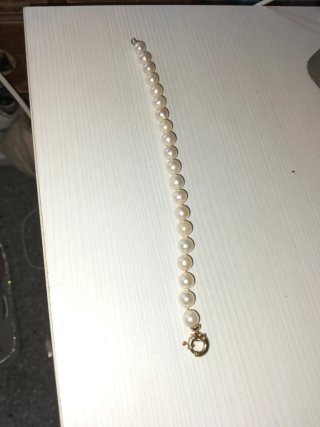 Pulsera Perlas Cultivadas Broche Chapado Oro de 18