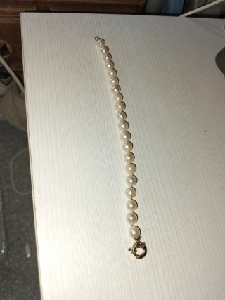 Pulsera Perlas Cultivadas Broche Chapado Oro de 18