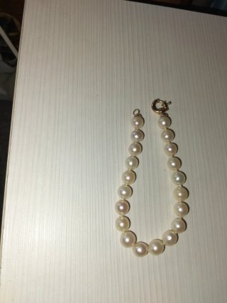 Pulsera Perlas Cultivadas Broche Chapado Oro de 18