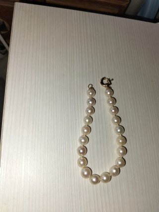 Pulsera Perlas Cultivadas Broche Chapado Oro de 18