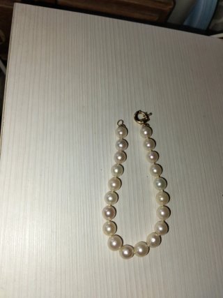 Pulsera Perlas Cultivadas Broche Chapado Oro de 18