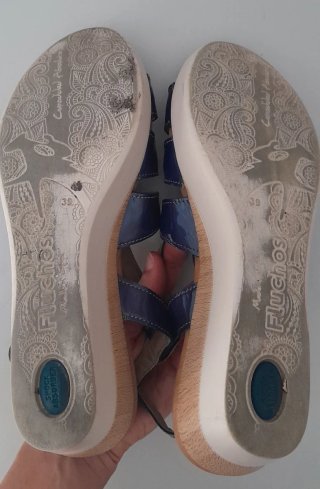 Sandalias Mujer Fluchos Azul Charol