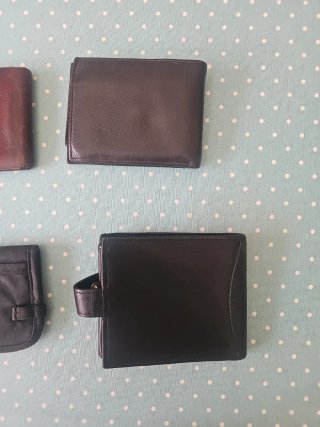 Lote 4 Carteras Piel de Hombre de Marrón y Negro