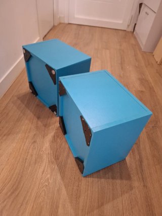 Mueble cubo almacenaje azul
