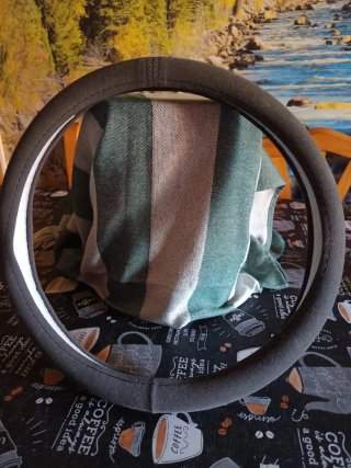 Funda de volante de ante gris