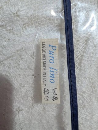 Tovaglia di lino in filet