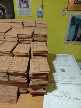 LOTTO ETICHETTE RETROCINTA IN JACRON PER JEANS
