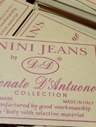 LOTTO ETICHETTE RETROCINTA IN JACRON PER JEANS