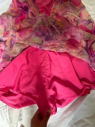 Vestido rosa estampado fiesta