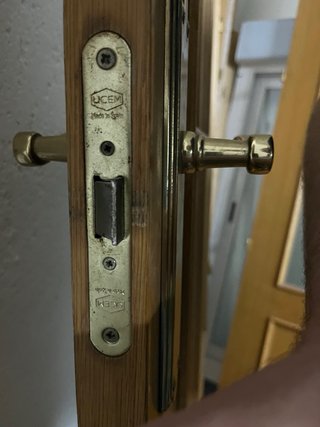 Puerta doble roble con cristal