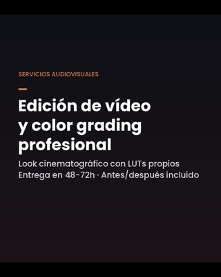 Edición de vídeo y color grading profesional |