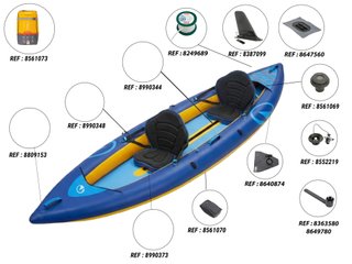 Canoa Kayak Hinchable Tribord 100 Confort 1-2 Plazas