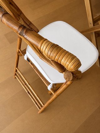 4 Sillas Bambú Plegables con Cojín