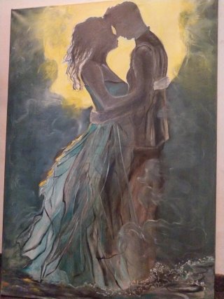 Quadro Innamorati Blu e Giallo