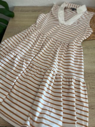 Vestido de rayas blanco y marrón Nautica