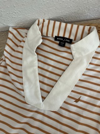 Vestido de rayas blanco y marrón Nautica