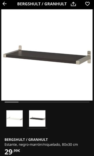 Estantería pared Ikea madera y metal