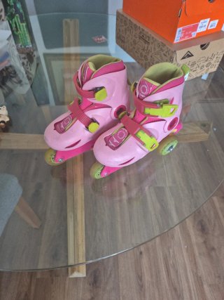 Patines niña Talla 26-28 Rosa/Verde