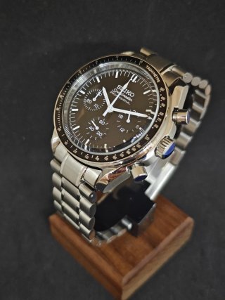 Reloj Seiko Speedmaster Negro Plateado moonmaster
