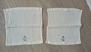 Set 8 Tovagliette Tessuto Beige Floreale