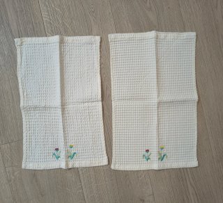 Set 8 Tovagliette Tessuto Beige Floreale