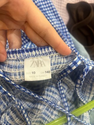 Vestido Zara Cuadro Vichy Azul