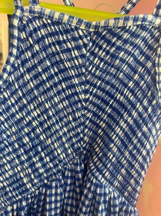 Vestido Zara Cuadro Vichy Azul