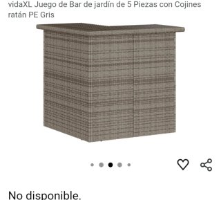 Juego de Bar Ratán PE Gris 5 Piezas