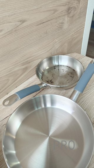 sartenes 20-24-28 cm, acero inoxidable, Sin Antiadherente