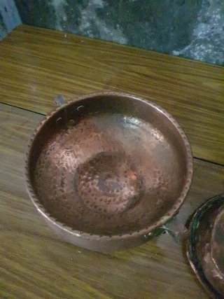 Pareja de utensilios de cobre