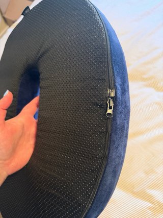 Cojín para coxis azul de forro polar