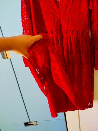 Vestido Lille Rose rojo encaje