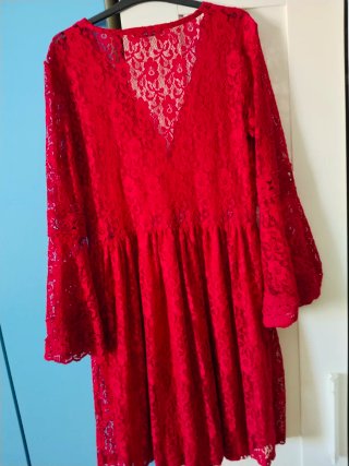 Vestido Lille Rose rojo encaje