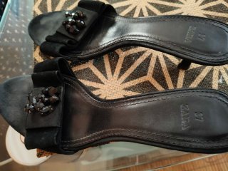 Sandalias Zara Tacón Adorno Joya