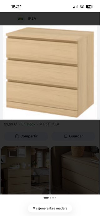 Cajonera de madera IKEA