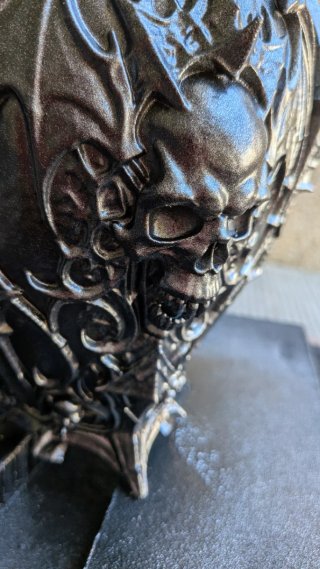 Jarrón Gótico Calavera Negro/Plata