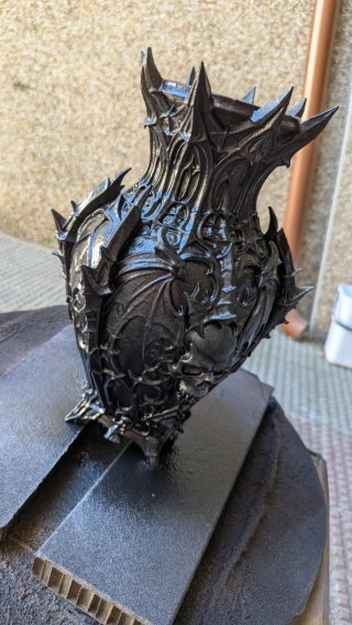 Jarrón Gótico Calavera Negro/Plata