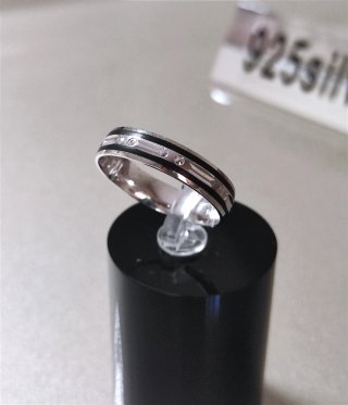 Anillo Plata 925 Hombre Negro Compromiso Bodas
