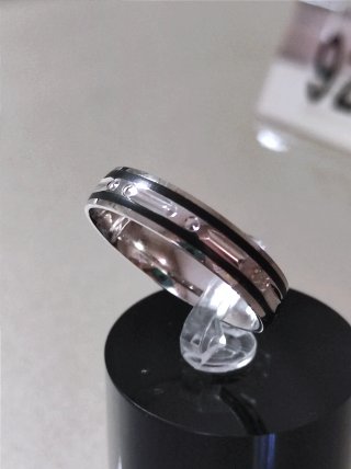 Anillo Plata 925 Hombre Negro Compromiso Bodas