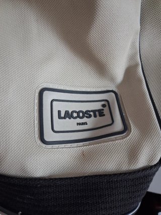 Mochila Lacoste Vintage Beige y Negra