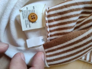 Cardigan Glenfield righe bianco e sabbia