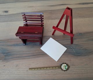 Banco scuola e lavagna per dollhouse