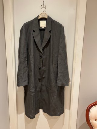 Gabardina Zara Lino 100% Verde Oliva