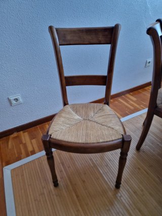 Mesa comedor cerezo macizo + 6 sillas