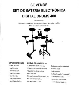 Batería Electrónica Digital Drums 400