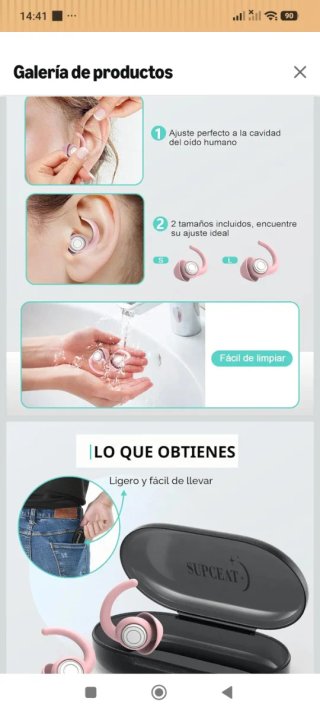 Tapones Oídos Ruido Dormir 45dB