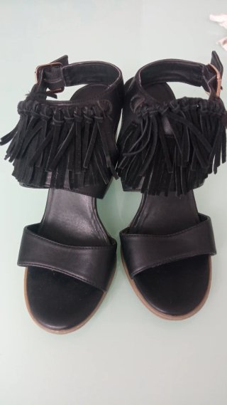 Lote  3 Sandalias Cuña Bronce,negras y azul