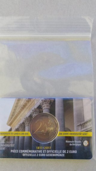 2 € commemorativo Belgio 2017 Università Gand UNC